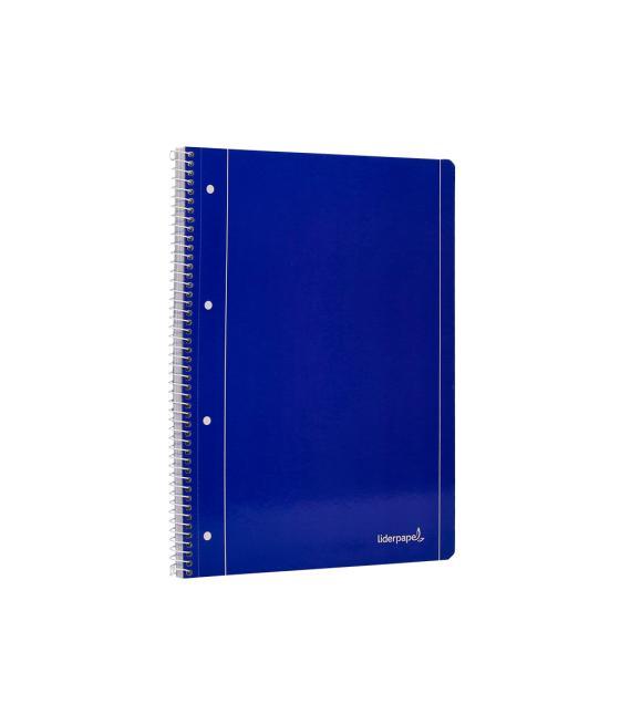 Cuaderno espiral liderpapel a4 micro serie azul tapa blanda 80h 80 gr horizontal con margen 4 taladros azul