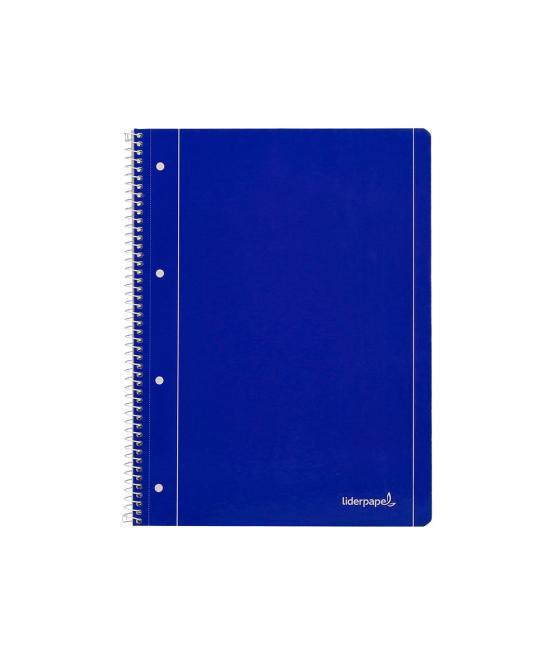 Cuaderno espiral liderpapel a4 micro serie azul tapa blanda 80h 80 gr cuadro5mm con margen 4 taladros azul