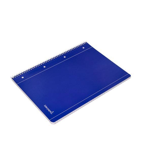 Cuaderno espiral liderpapel a4 micro serie azul tapa blanda 80h 80 gr cuadro5mm con margen 4 taladros azul