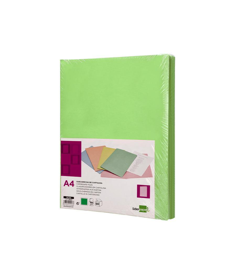 Subcarpeta liderpapel din a4 verde intenso 180g/m2