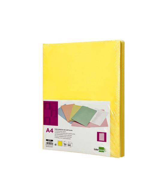 Subcarpeta liderpapel din a4 amarillo intenso 180g/m2