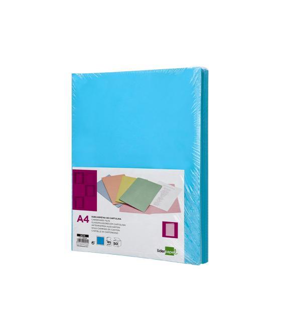 Subcarpeta liderpapel din a4 celeste intenso 180g/m2