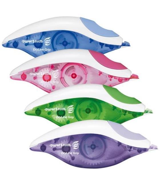 Paper mate cinta correctora dryline 5mm x 8,5m colores varios -12u-