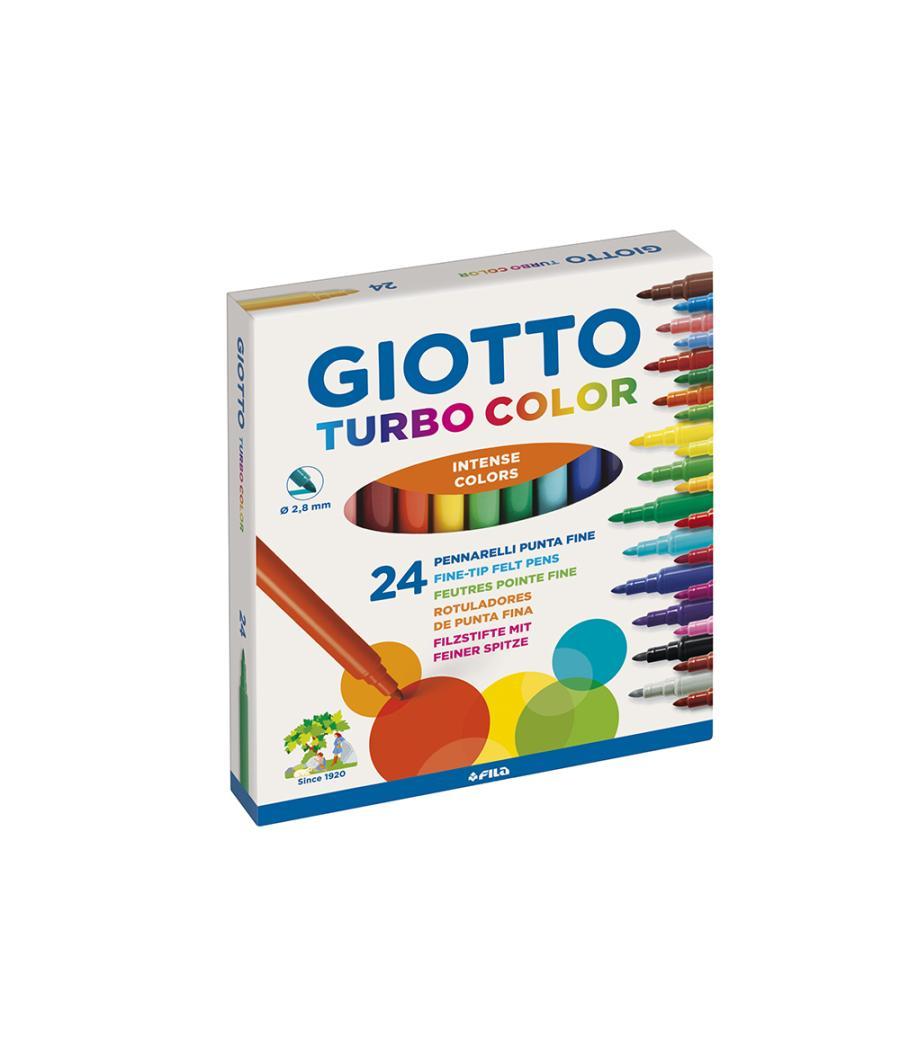 Rotulador giotto turbo color caja de 24 colores lavables con punta bloqueada