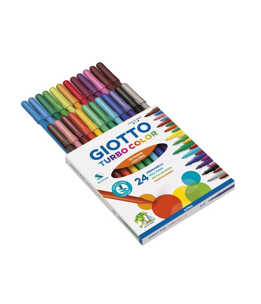 Rotulador giotto turbo color caja de 24 colores lavables con punta bloqueada