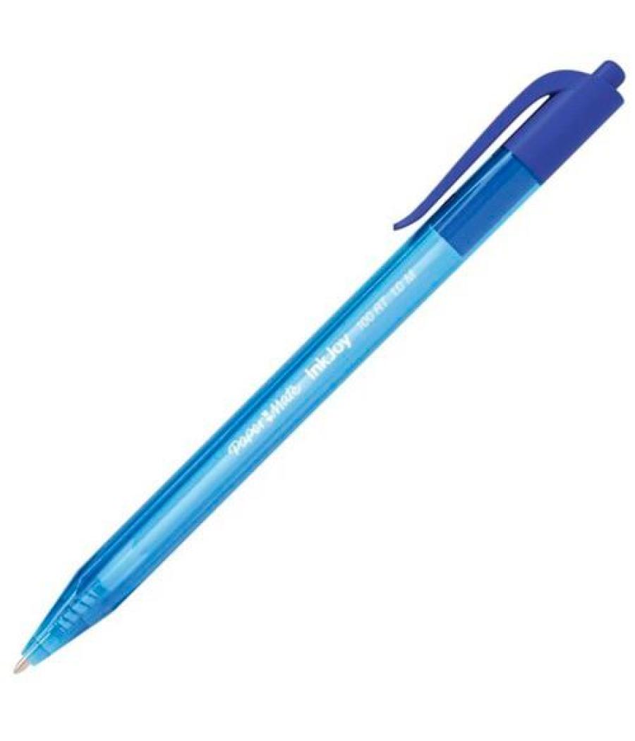 Paper mate inkjoy 100 bolígrafo retráctil triangular azul -20u-