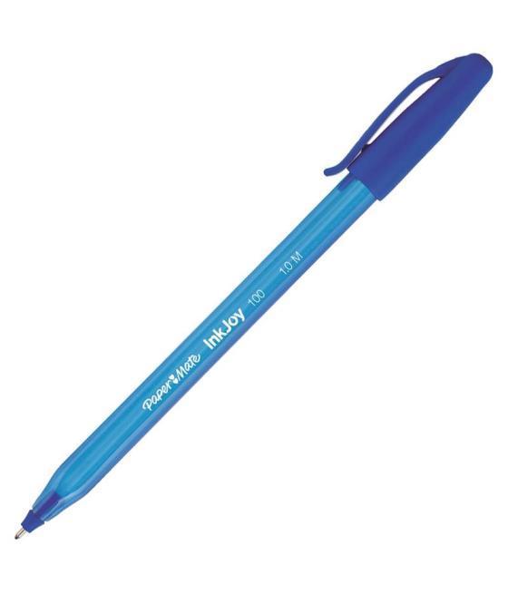 Paper mate inkjoy 100 cap boligrafo triangular azul -50u-