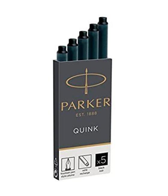 Parker recambio cartucho de tinta largo quink mini negro -5u-
