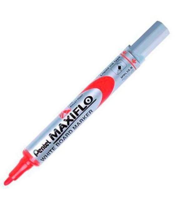 Pentel maxiflo mwl-5s marcador pizarra-blanca rojo -12u-