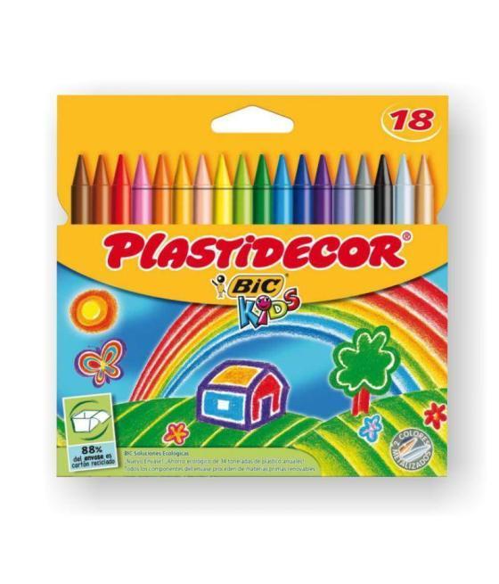 Plastidecor ceras kids colores surtidos estuche 18 ud