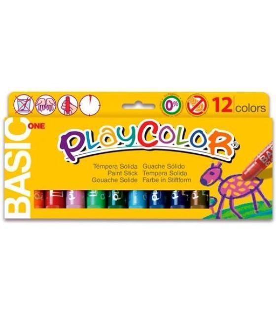 Playcolor témperas sólidas basic one barra estuche de 12 c/surtidos