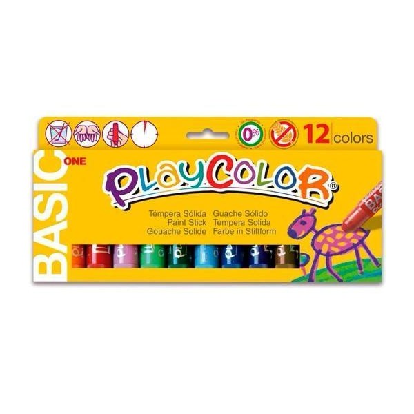 Playcolor témperas sólidas basic one barra estuche de 12 c/surtidos