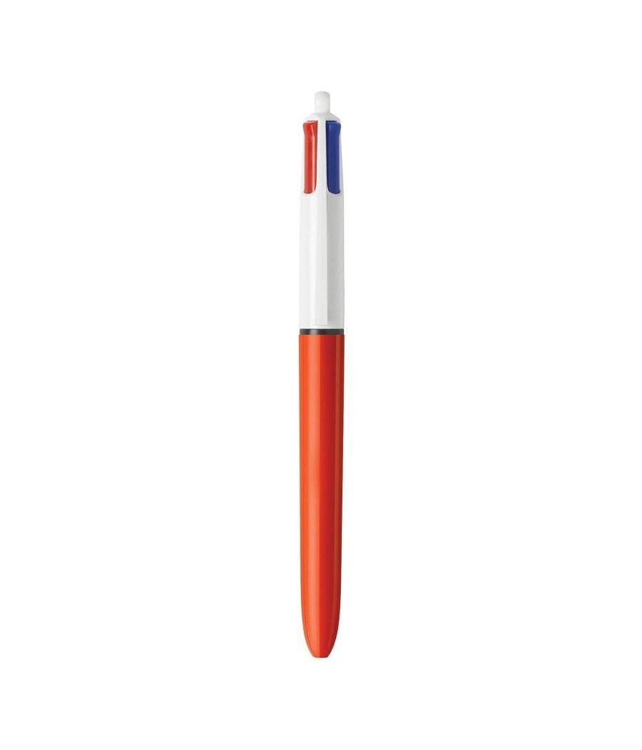 Caja de bolígrafos de tinta de aceite retráctil bic fine 889971/ 12 unidades/ 4 colores de tinta/ cuerpo color naranja - Imagen 