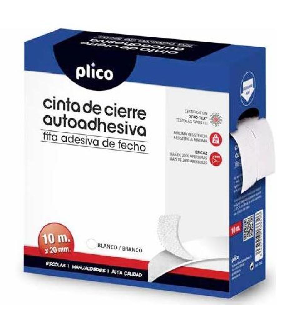 Plico cinta de cierre autoadhesiva 10mx20mm blanca