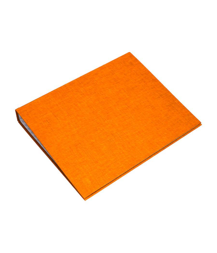 Carpeta de 4 anillas 25mm mixtas liderpapel folio cartón forrado paper coat naranja