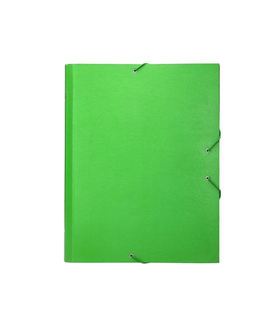 Carpeta clasificadora liderpapel 12 departamentos folio prolongado cartón forrado verde claro