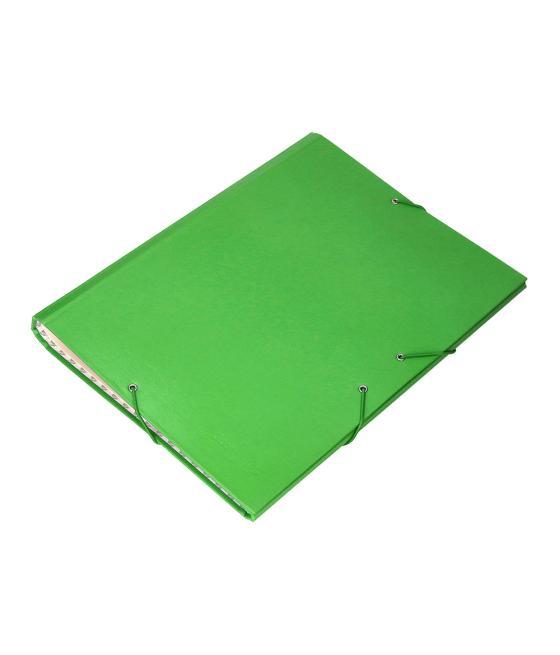 Carpeta clasificadora liderpapel 12 departamentos folio prolongado cartón forrado verde claro