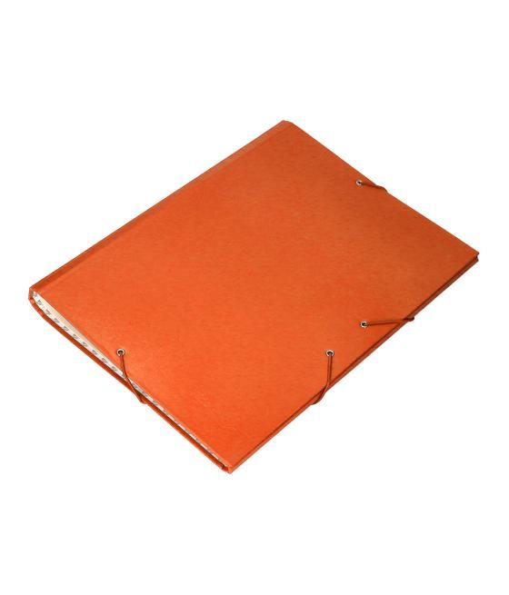 Carpeta clasificadora liderpapel 12 departamentos folio prolongado cartón forrado naranja