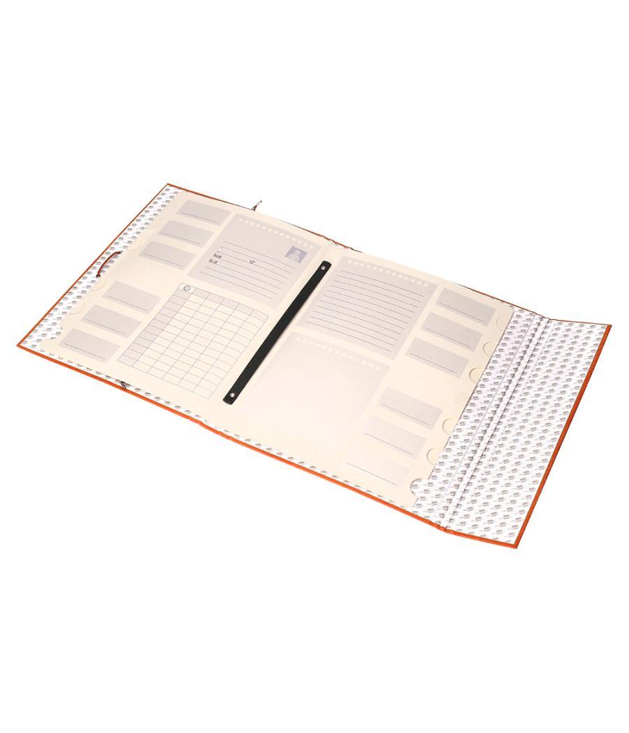 Carpeta clasificadora liderpapel 12 departamentos folio prolongado cartón forrado naranja