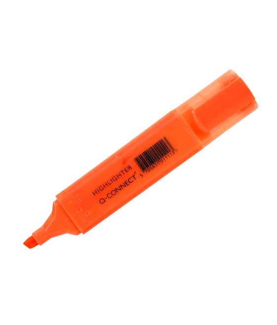 Rotulador q-connect fluorescente naranja punta biselada