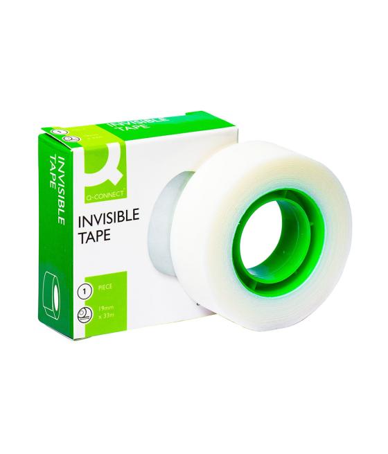 Cinta adhesiva q-connect invisible 33 mt x 19 mm