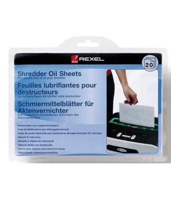 Rexel hojas lubricantes para destructora pack de 12