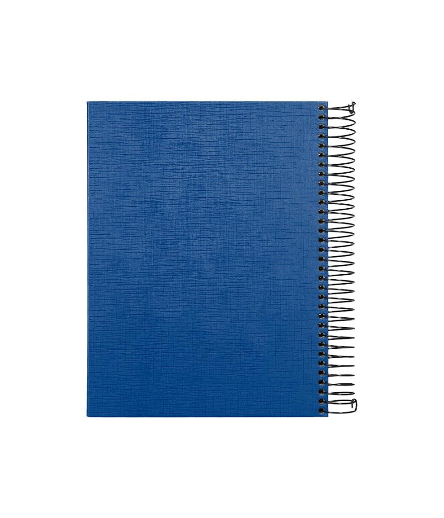 Cuaderno espiral liderpapel a5 micro papercoat tapa forrada 140h 75 gr cuadro5mm 5 bandas 6 taladros azul