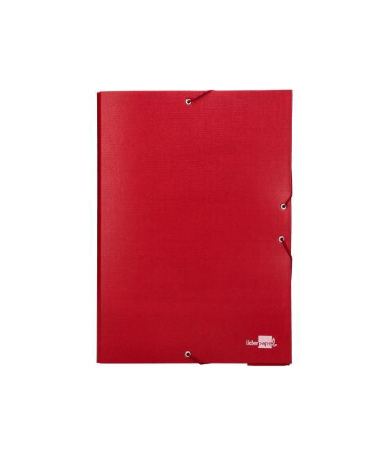 Carpeta proyectos liderpapel folio lomo 90mm cartón forrado roja