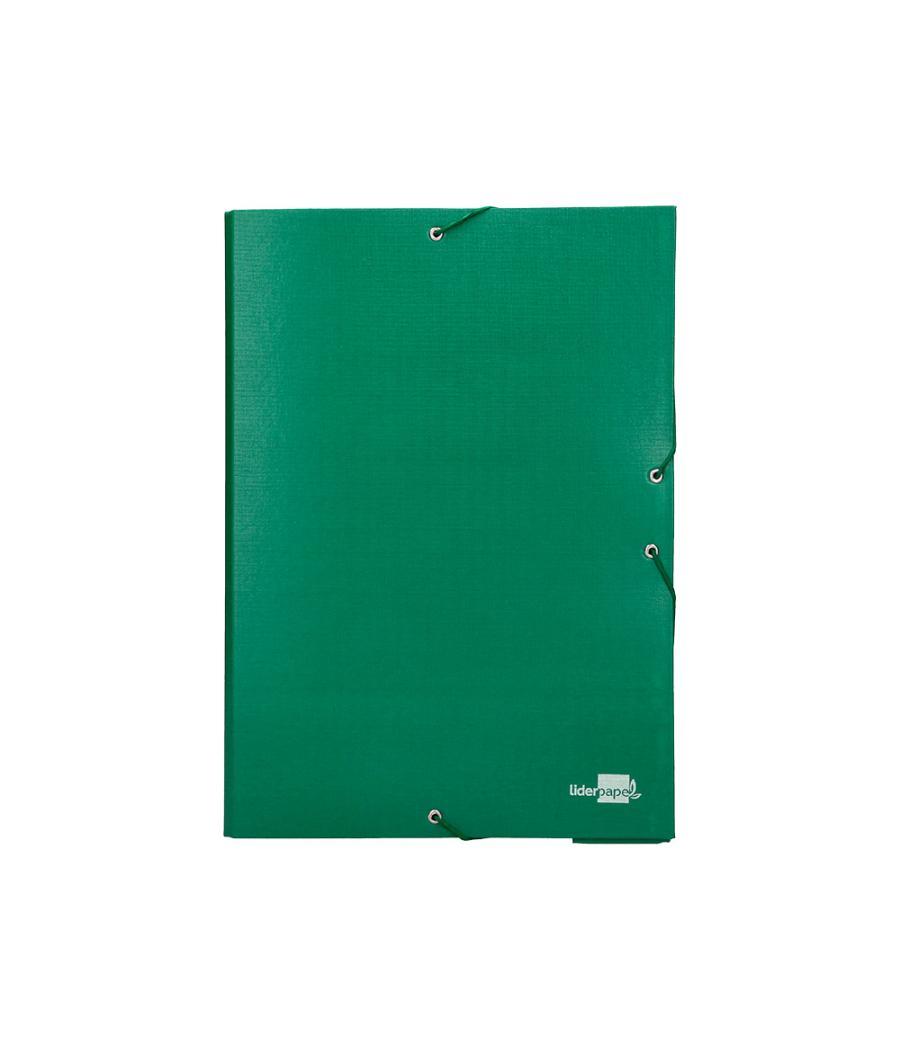 Carpeta proyectos liderpapel folio lomo 90mm cartón forrado verde