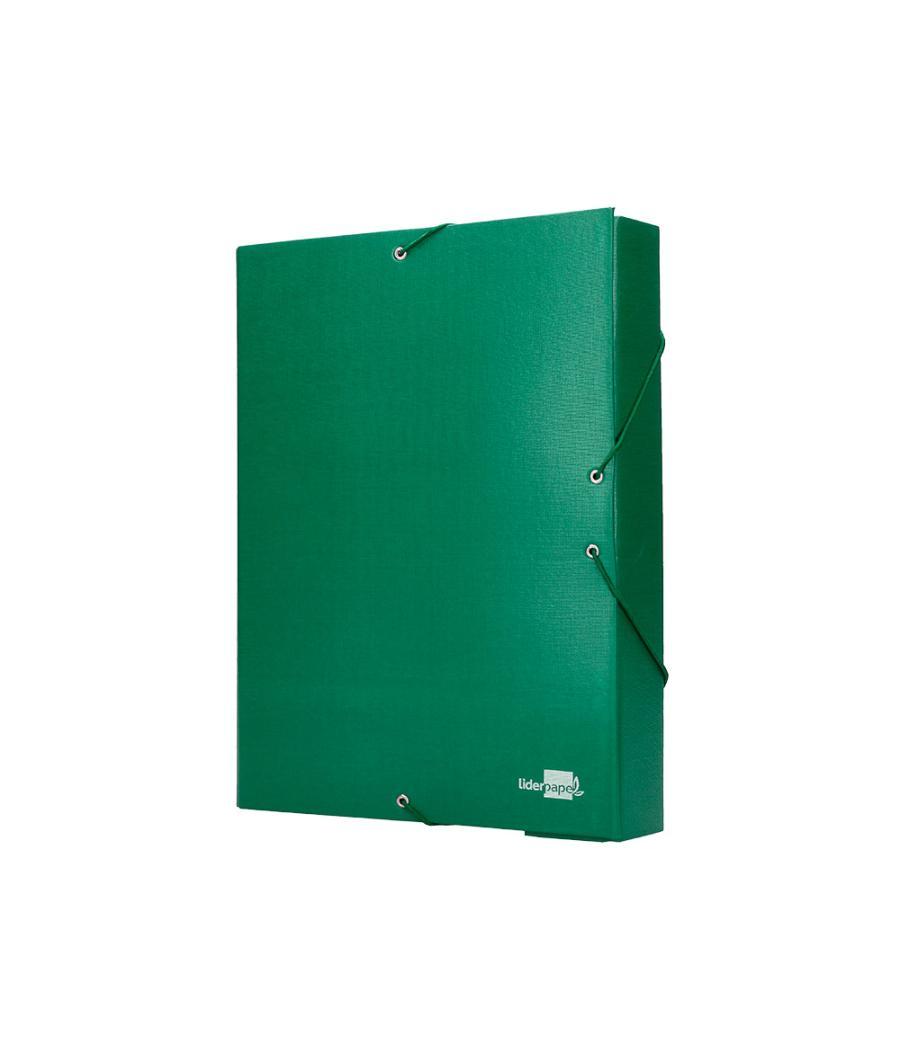 Carpeta proyectos liderpapel folio lomo 90mm cartón forrado verde