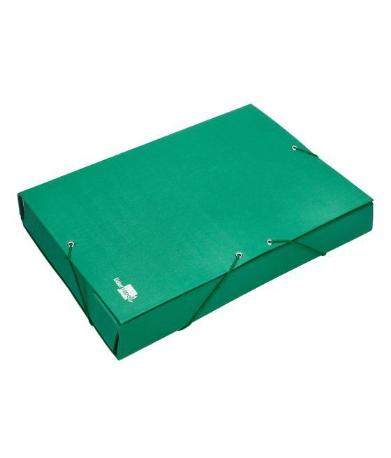 Carpeta proyectos liderpapel folio lomo 90mm cartón forrado verde