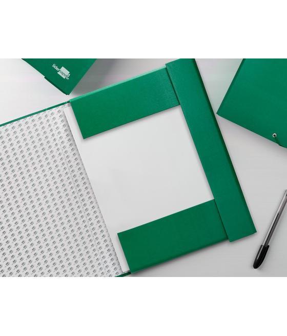 Carpeta proyectos liderpapel folio lomo 90mm cartón forrado verde