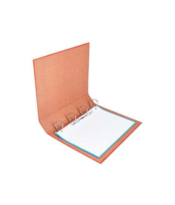 Carpeta de 4 anillas 40mm mixtas liderpapel folio cartón cuero forrado compresor plástico