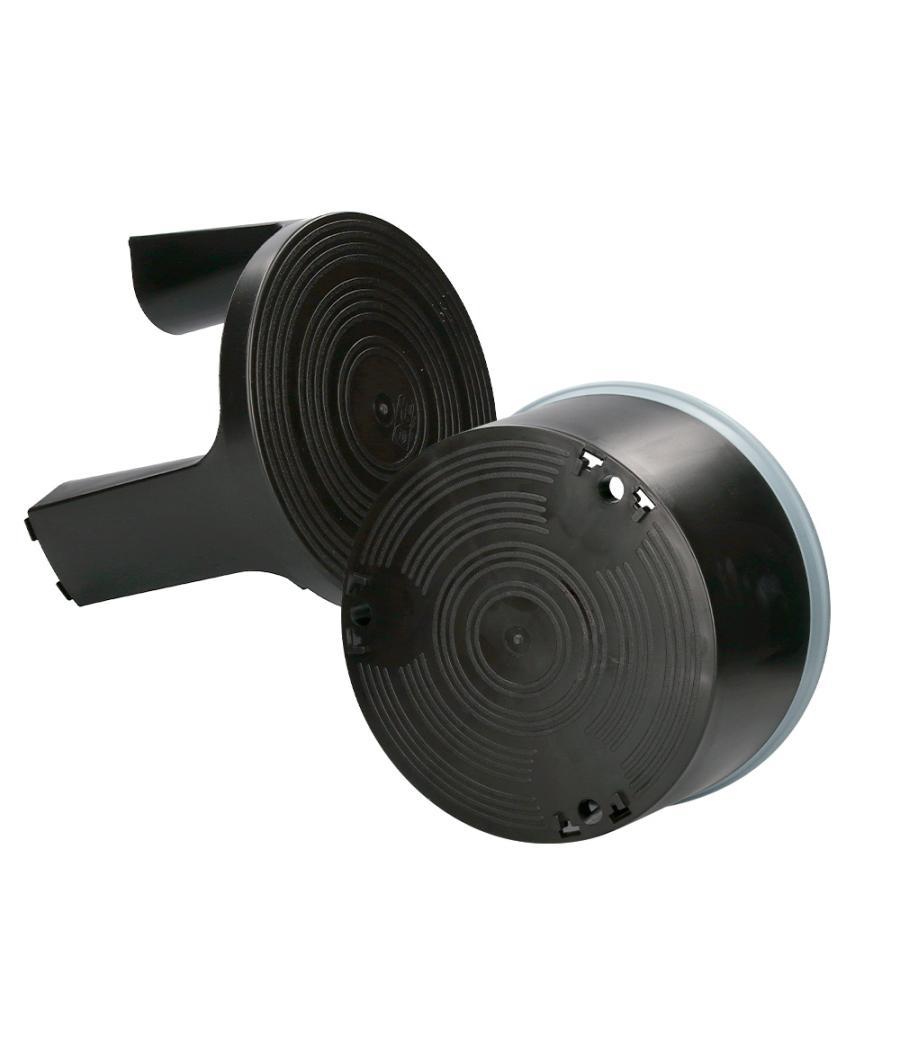 Taburete q-connect ruedas retráctiles tres ruedas dos niveles color negro
