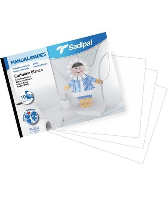 Sadipal bloc de cartulina color 32x24cm para manualidades 185gr 10h blanco