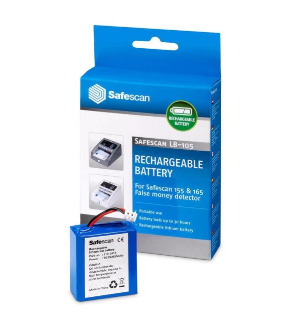 Safescan batería recargable para detector automatico de billetes - modelo 155-s, 165-s y 185-s