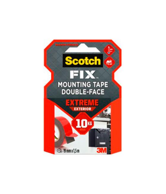 Soporte adhesivo cinta scotch doble cara superresintente 1,5 mt x 19 mm