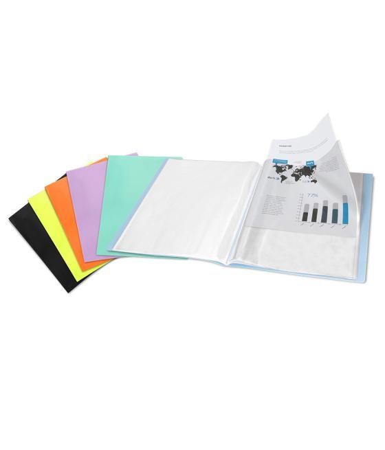 Carpeta liderpapel escaparate 37925 30 fundas polipropileno din a4 negro opaco