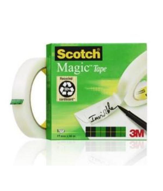 Scotch magic cinta adhesiva invisible 810 rollo 19mm x 66m caja individual