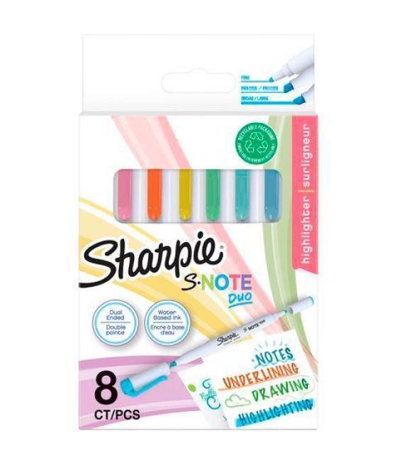 Sharpie rotuladores creativos s-note duo c/surtidos estuche 8 ud