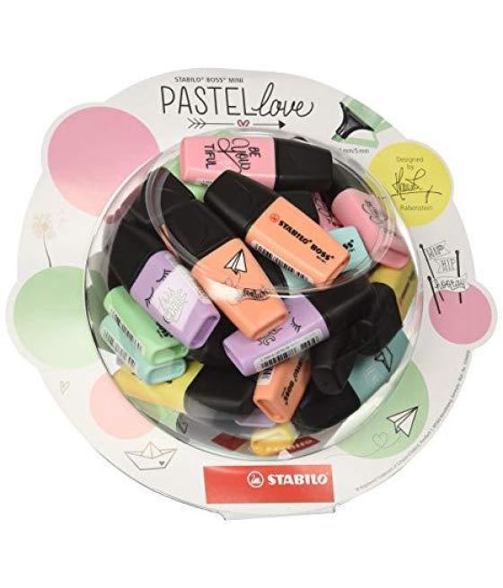 Stabilo boss mini pastellove marcador fluorescente 6 colores pastel bombonera expositor 50u