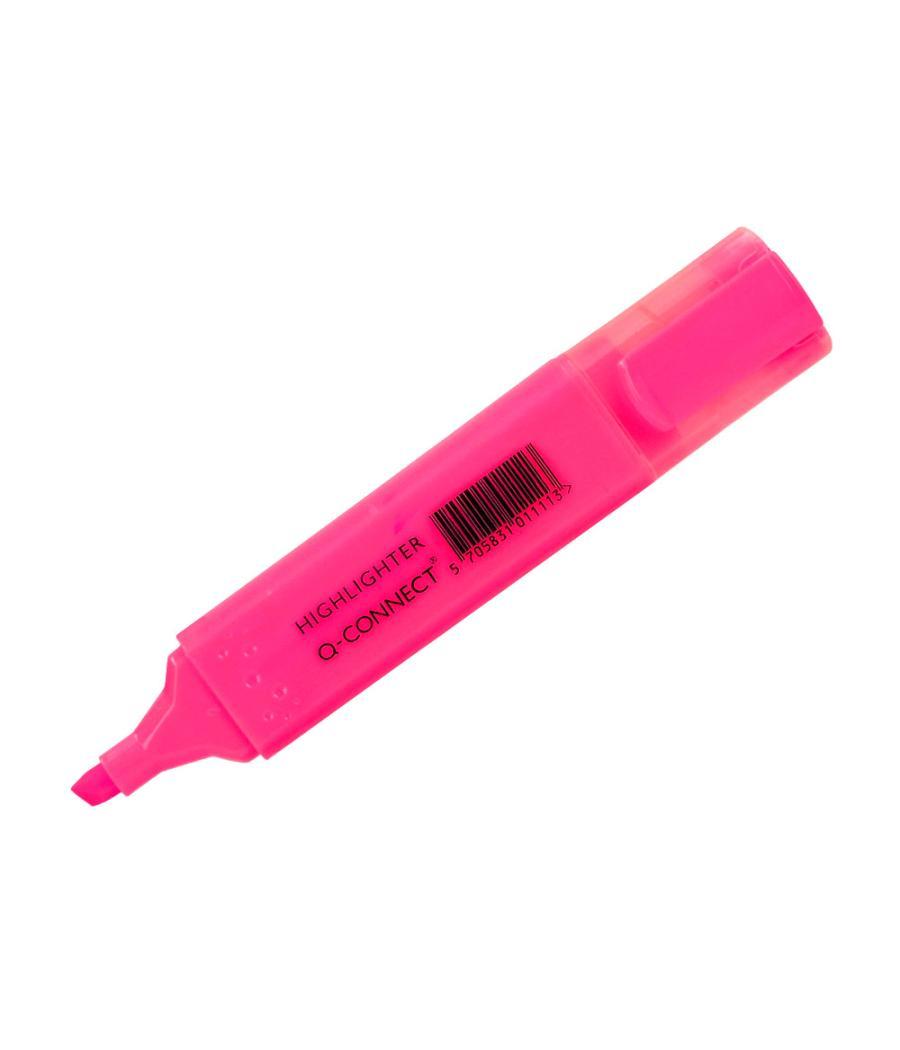 Rotulador q-connect fluorescente rosa punta biselada