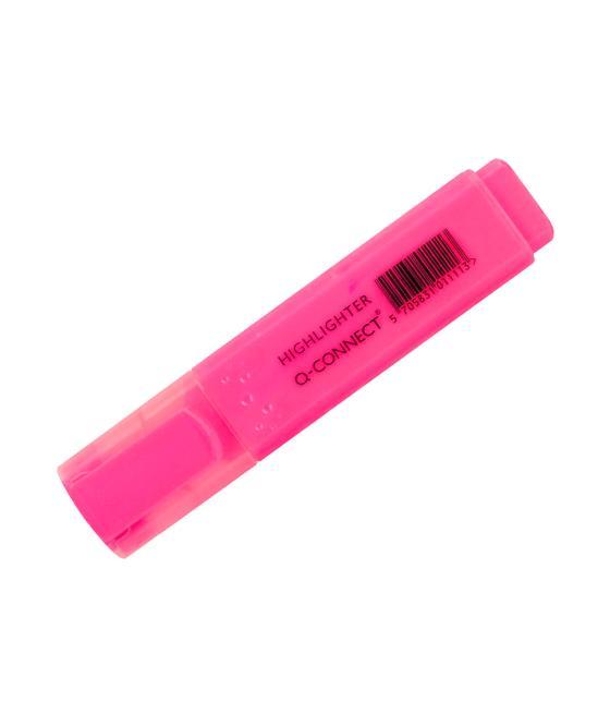 Rotulador q-connect fluorescente rosa punta biselada