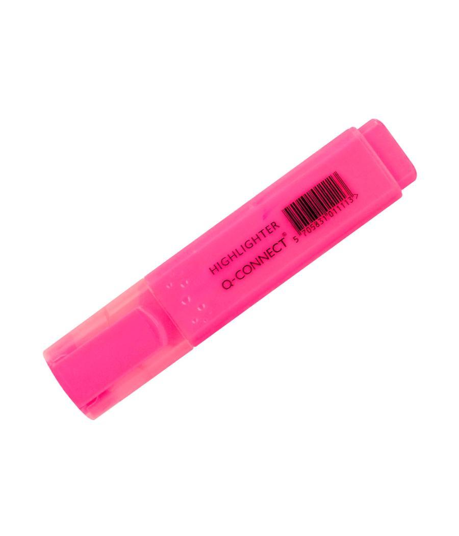 Rotulador q-connect fluorescente rosa punta biselada