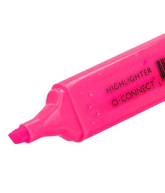 Rotulador q-connect fluorescente rosa punta biselada