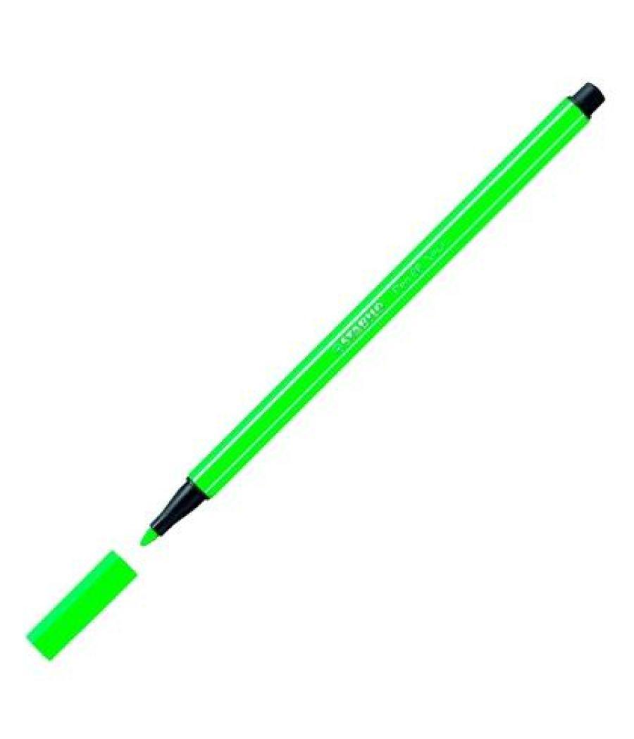 Stabilo pen 68 rotulador verde fluorescente -10u-