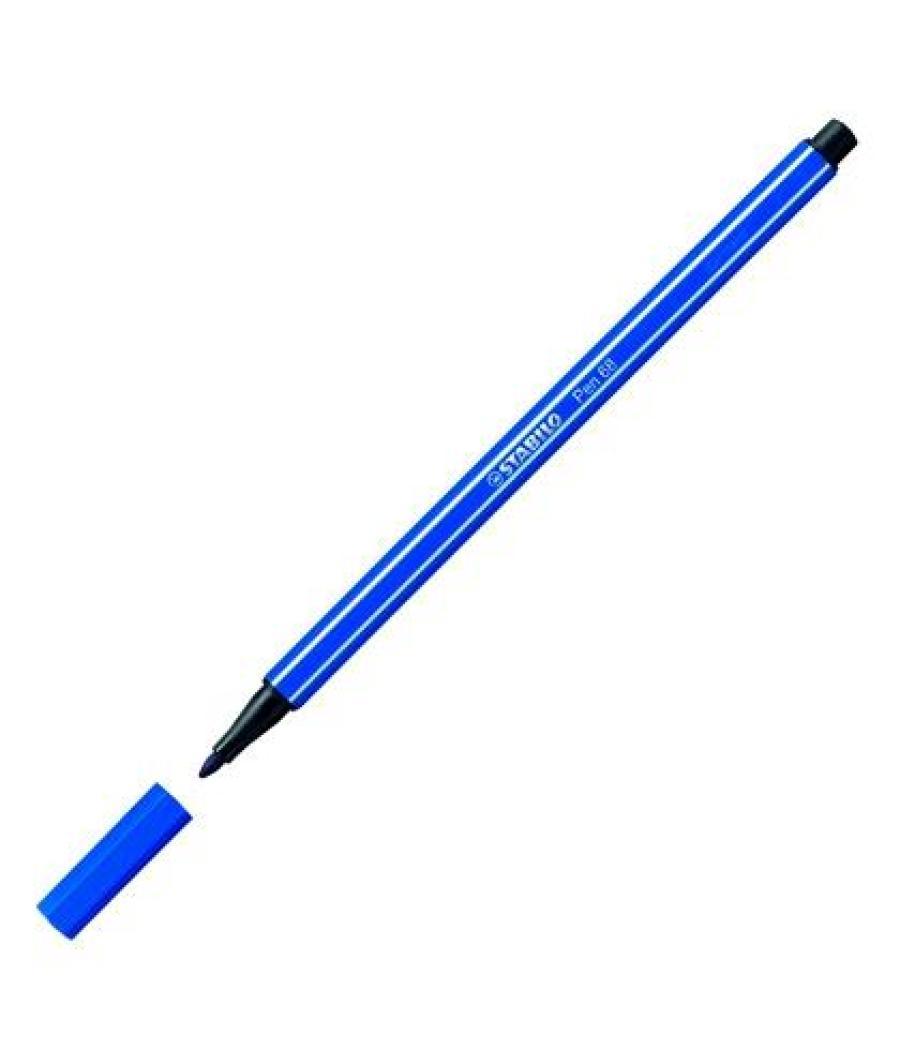 Stabilo pen 68 rotulador azul marino -10u-