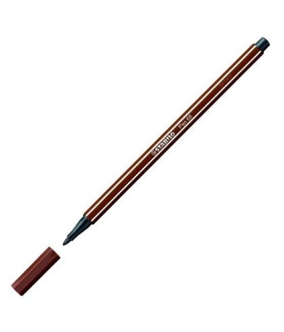 Stabilo rotulador pen 68 marrón caja 10 ud