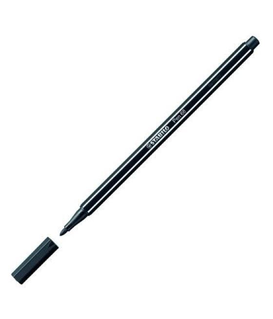 Stabilo pen 68 rotulador negro -10u-