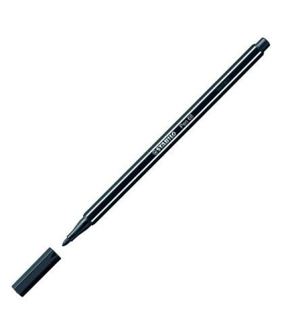 Stabilo rotulador pen 68 negro caja 10 ud